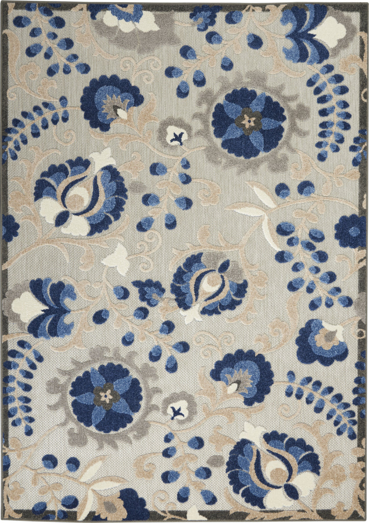 Aloha ALH17 Natural/Blue Area Rug by Nourison