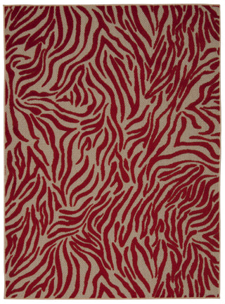 Nourison Aloha ALH04 Red Area Rug 6' X 8'