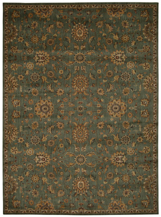 Nourison Ancient Times BAB05 Treasures Teal Area Rug 8' X 11'