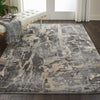 Nourison Fusion FSS10 Grey Area Rug Room Image