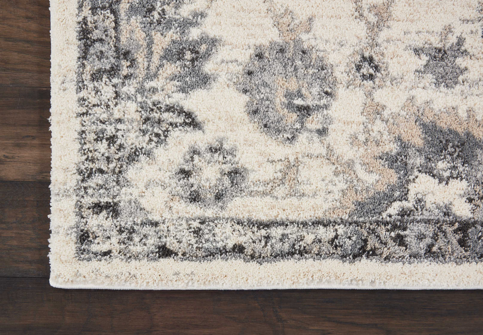 Nourison Fusion FSS15 Cream/Grey Area Rug Corner Image