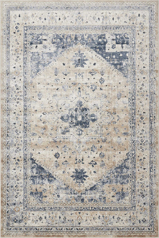 Nourison Ki25 Malta MAI02 Beige Blue Area Rug 5' X 8'