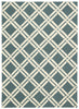 Nourison Linear LIN04 Teal Ivory Area Rug 5' X 7'