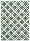 Nourison Linear LIN04 Teal Ivory Area Rug 5' X 7'