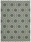 Nourison Linear LIN07 Grey Aqua Area Rug 5' X 7'