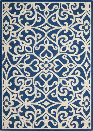 Nourison Linear LIN19 Navy/Ivory Area Rug 5' X 7'