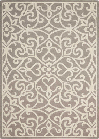 Nourison Linear LIN19 Silver/Ivory Area Rug 5' X 7'