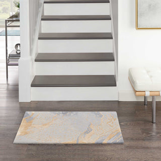 Nourison Prismatic PRS28 Grey/Gold Area Rug Room Image Feature