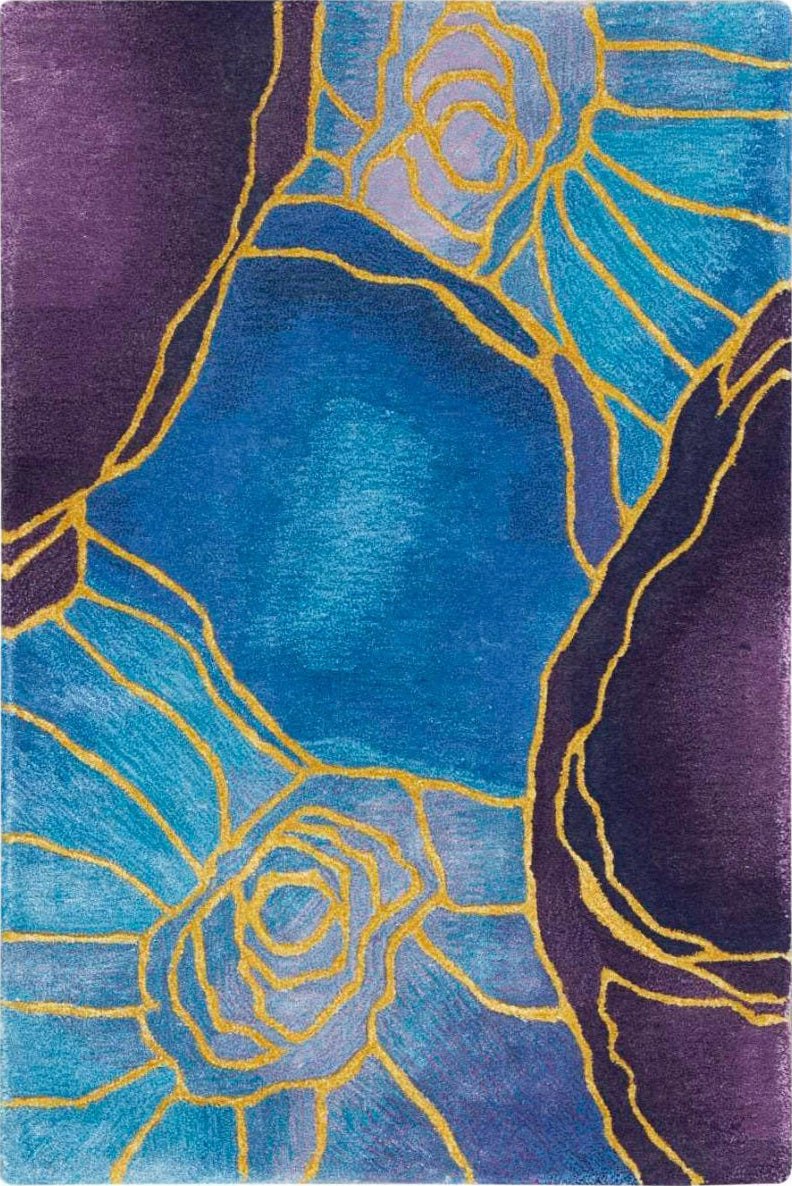 Nourison Prismatic PRS32 Blue Gold Area Rug – Incredible Rugs and Decor