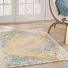 Nourison Prismatic PRS36 Sand Blue Area Rug Room Image Feature