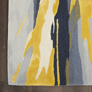 Nourison Prismatic PRS24 Grey/Gold Area Rug Detail Image