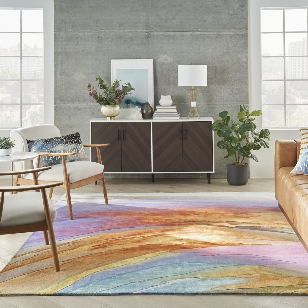 Nourison Prismatic PRS25 Multicolor Area Rug Room Image Feature