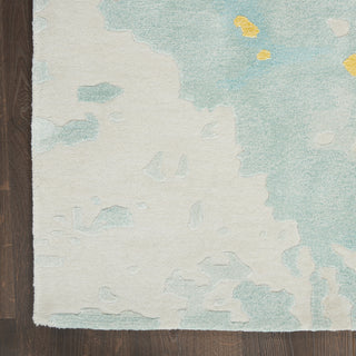 Nourison Prismatic PRS26 Seafoam Gold Area Rug Detail Image