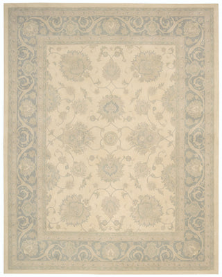 Nourison Royal Serenity SER01 Hyde Park Ivory Blue Area Rug 8' X 10'