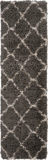 Nourison Ultra Plush Shag ULP02 Charcoal/Beige Area Rug 2' X 8'