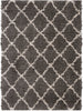 Nourison Ultra Plush Shag ULP02 Charcoal/Beige Area Rug 4' X 6'