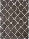 Nourison Ultra Plush Shag ULP02 Charcoal/Beige Area Rug 4' X 6'