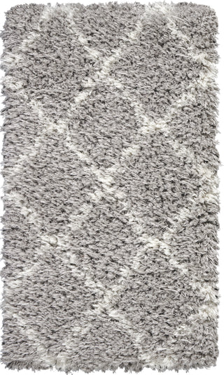 Nourison Ultra Plush Shag ULP02 Grey/Ivory Area Rug 2' X 4'