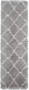 Nourison Ultra Plush Shag ULP02 Grey/Ivory Area Rug 2' X 8'