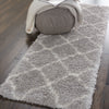 Nourison Ultra Plush Shag ULP02 Grey/Ivory Area Rug 2' X 8'