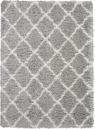 Nourison Ultra Plush Shag ULP02 Grey/Ivory Area Rug 4' X 6'