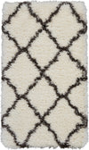 Nourison Ultra Plush Shag ULP02 Ivory/Charcoal Area Rug 2' X 4'