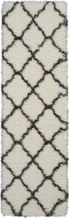 Nourison Ultra Plush Shag ULP02 Ivory/Charcoal Area Rug 2' X 8'