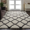 Nourison Ultra Plush Shag ULP02 Ivory/Charcoal Area Rug 9' X 12'