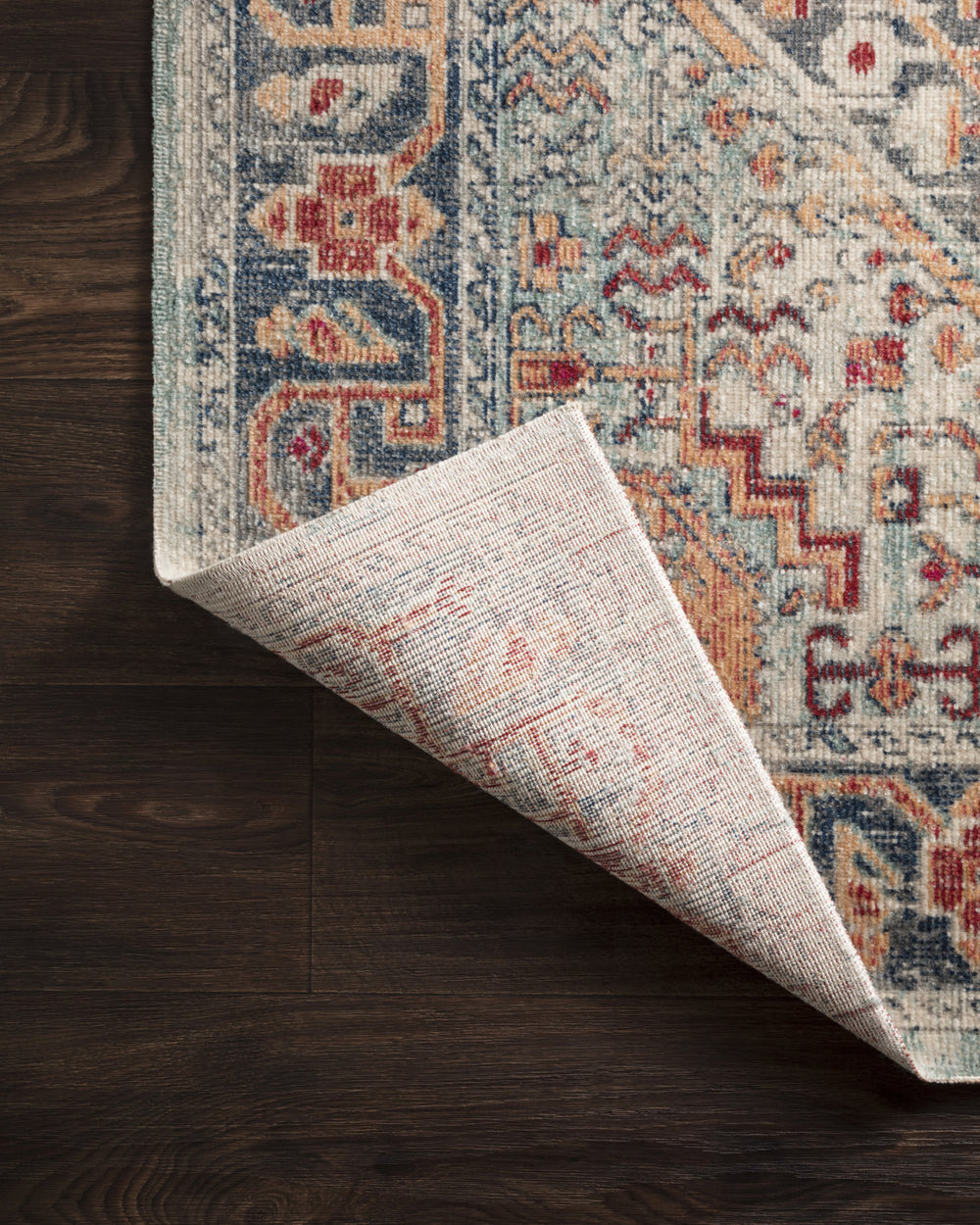 Loloi II Nour NU-03 Blue/Fiesta Area Rug Room Image Feature