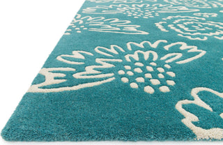 Loloi Nova NV-06 Teal / Ivory Area Rug Round Image