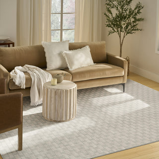 Nourison Nordic NRC01 Ivory Grey Area Rug Corner Image