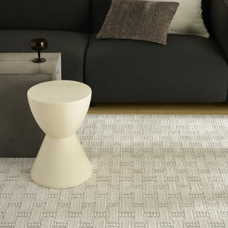 Nourison Nordic NRC01 Ivory Grey Area Rug Corner Image