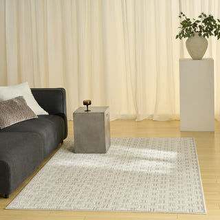 Nourison Nordic NRC01 Ivory Grey Area Rug Room Image Feature