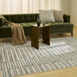Nourison Nordic NRC02 Ivory Grey Area Rug Corner Image