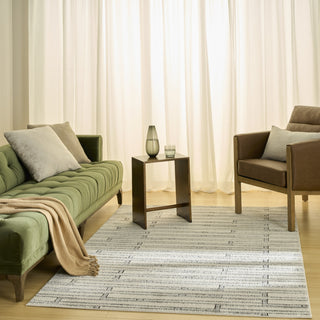Nourison Nordic NRC02 Ivory Grey Area Rug Swatch Image