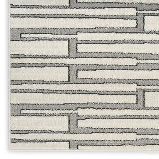 Nourison Nordic NRC02 Ivory Grey Area Rug Corner Image