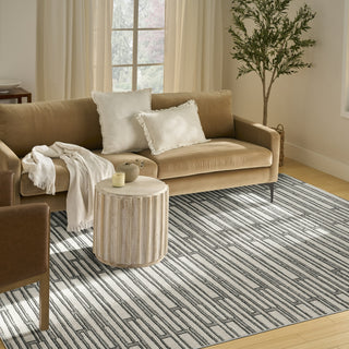 Nourison Nordic NRC02 Ivory Grey Area Rug Corner Image