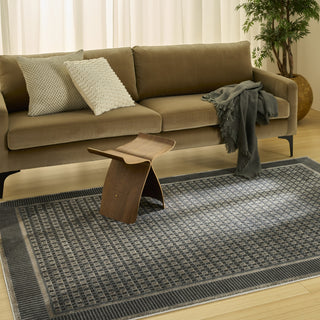 Nourison Nordic NRC03 Black Taupe Area Rug Corner Image