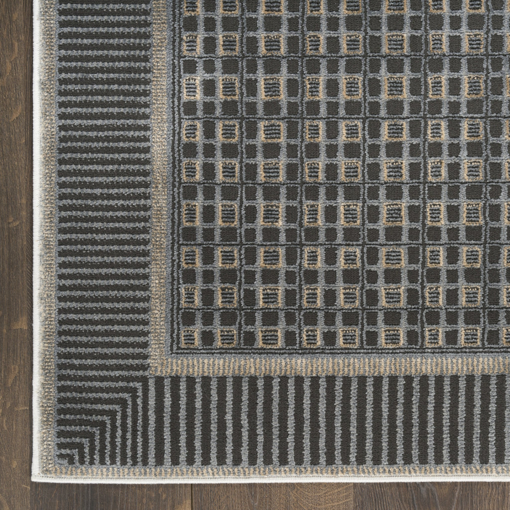 Nourison Nordic NRC03 Black Taupe Area Rug main image