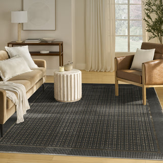 Nourison Nordic NRC03 Black Taupe Area Rug Backing Image