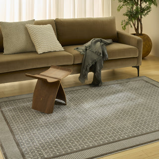 Nourison Nordic NRC03 Ivory Grey Area Rug Corner Image