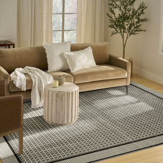 Nourison Nordic NRC03 Ivory Grey Area Rug Corner Image