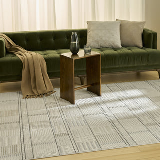 Nourison Nordic NRC04 Ivory Grey Area Rug Corner Image