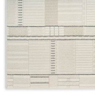 Nourison Nordic NRC04 Ivory Grey Area Rug Corner Image