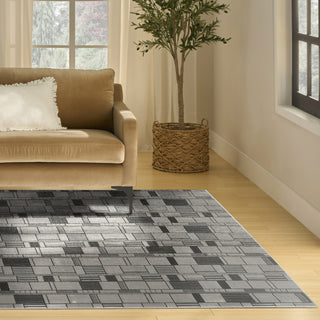 Nourison Nordic NRC04 Black Grey Area Rug 