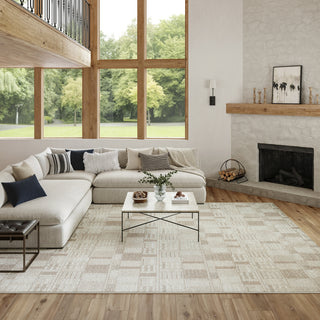 Nourison Nordic NRC04 Ivory Beige Area Rug Corner Image