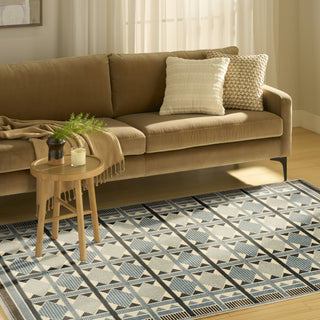 Nourison Nordic NRC06 Blue Area Rug Corner Image