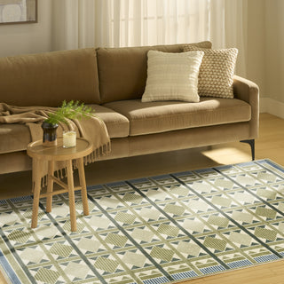 Nourison Nordic NRC06 Green Blue Area Rug Corner Image