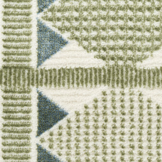 Nourison Nordic NRC06 Green Blue Area Rug Corner Image