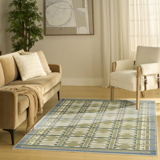 Nourison Nordic NRC06 Green Blue Area Rug Swatch Image